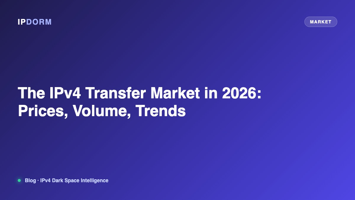 The IPv4 Transfer Market in 2026: Prices, Volume, Trends
